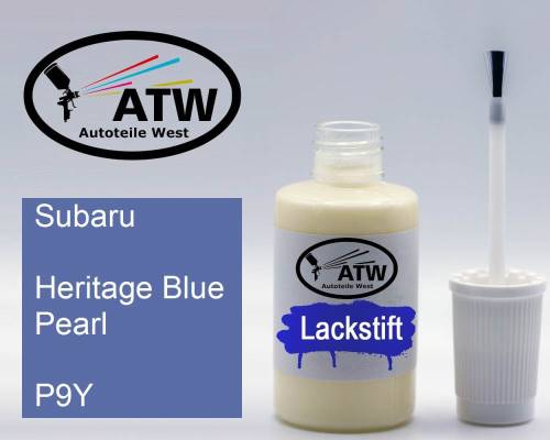 Subaru, Heritage Blue Pearl, P9Y: 20ml Lackstift, von ATW Autoteile West.